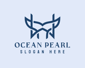 Mermaid - Whale Tail Letter W logo design