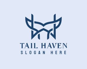 Tail - Whale Tail Letter W logo design