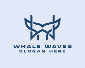 Whale Tail Letter W  logo design