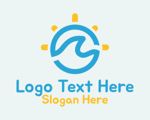 Steering Wheel - Ocean Sun Holiday logo design