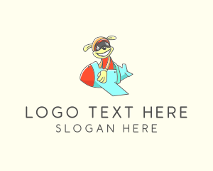 Dog Airplane Pilot Travel logo design