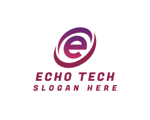 Digital Tech Letter E logo design