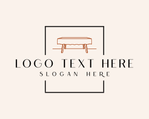 Interior - Wood Table Furniture logo design