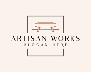 Craftsmanship - Wood Table Furniture logo design