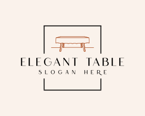 Table - Wood Table Furniture logo design