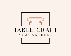 Table - Wood Table Furniture logo design