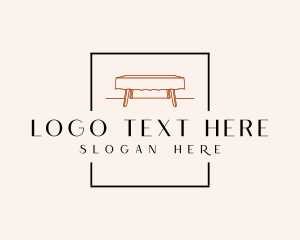 Table - Wood Table Furniture logo design