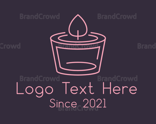 Pink Candle Flame Logo