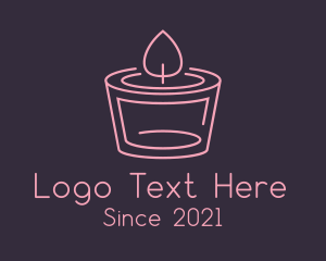 Minimalist - Pink Candle Flame logo design