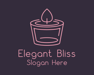 Pink Candle Flame Logo