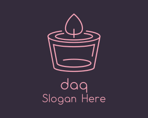 Pink Candle Flame Logo