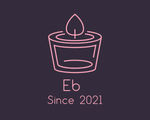 Spiritual - Pink Candle Flame logo design