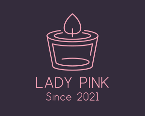 Pink Candle Flame logo design