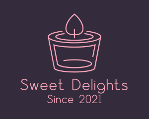 Pink Candle Flame logo design