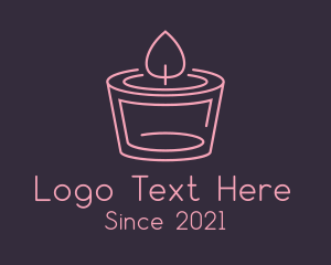 Spiritual - Pink Candle Flame logo design