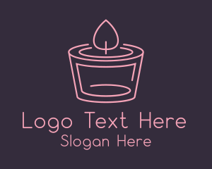 Pink Candle Flame Logo