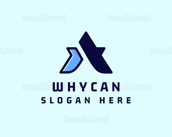 Blue Startup Letter A Logo