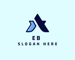 Application - Blue Startup Letter A logo design