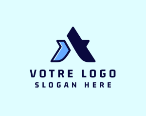 App - Blue Startup Letter A logo design