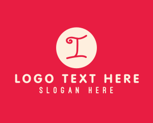Swirly - Pink Handwritten Letter I logo design