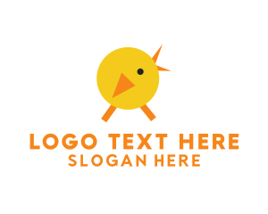 Orange Bird - Yellow Chicken Poultry logo design