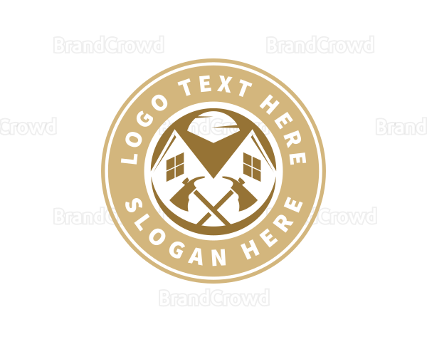 Roofing Axe Woodwork Logo