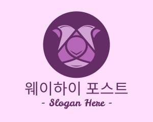 Purple Tulip Flower logo design