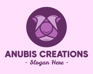 Purple Tulip Flower logo design