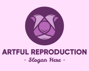 Purple Tulip Flower logo design