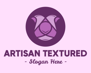 Purple Tulip Flower logo design