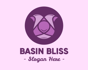 Purple Tulip Flower logo design