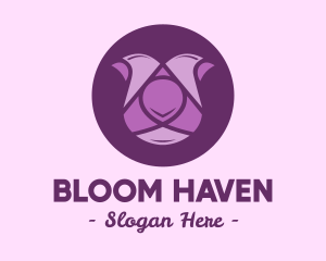 Purple Tulip Flower logo design