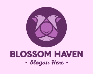 Flower - Purple Tulip Flower logo design