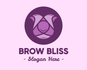 Purple Tulip Flower logo design