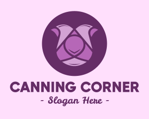 Purple Tulip Flower logo design