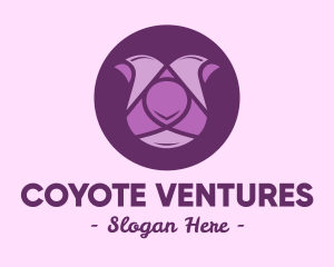 Purple Tulip Flower logo design