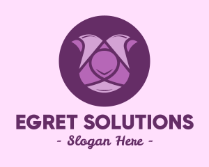 Purple Tulip Flower logo design