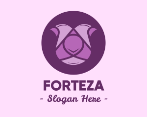 Purple Tulip Flower logo design