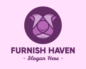 Purple Tulip Flower logo design