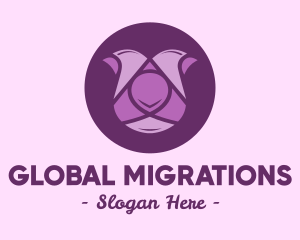 Purple Tulip Flower logo design