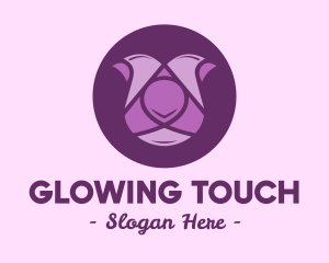 Purple Tulip Flower logo design