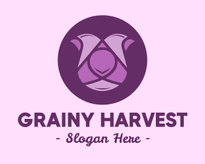 Purple Tulip Flower logo design