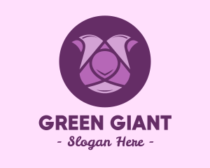 Purple Tulip Flower logo design