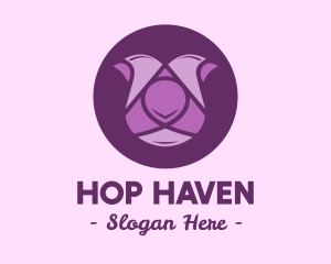 Purple Tulip Flower logo design