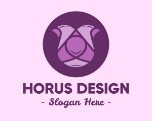 Purple Tulip Flower logo design