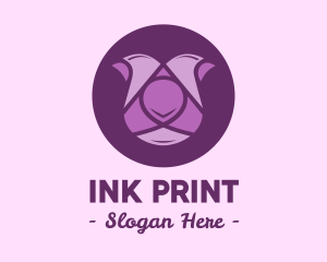 Purple Tulip Flower logo design