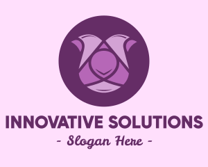 Purple Tulip Flower logo design