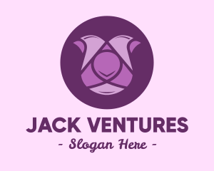 Purple Tulip Flower logo design