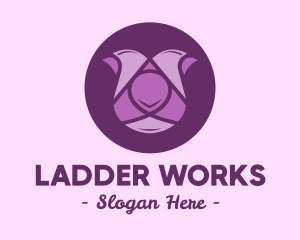 Purple Tulip Flower logo design