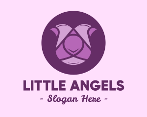 Purple Tulip Flower logo design